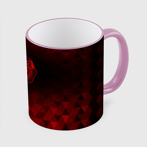 Кружка цветная Chrysler red poly / 3D-Розовый кант – фото 1