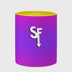 Кружка 3D Sally Face neon gradient, цвет: 3D-белый + желтый — фото 2