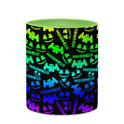 Кружка 3D Marshmello neon steel pattern, цвет: 3D-белый + светло-зеленый — фото 2