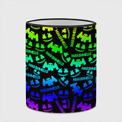 Кружка 3D Marshmello neon steel pattern, цвет: 3D-черный кант — фото 2