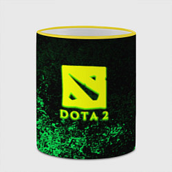 Кружка 3D DOTA2 кислотное лого краски, цвет: 3D-желтый кант — фото 2