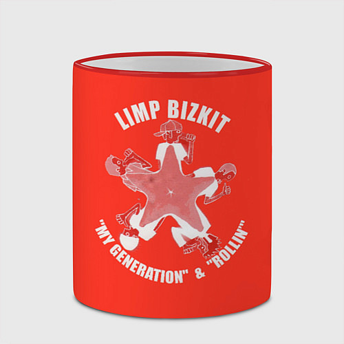 Кружка цветная Limp Bizkit my generation rollin / 3D-Красный кант – фото 2