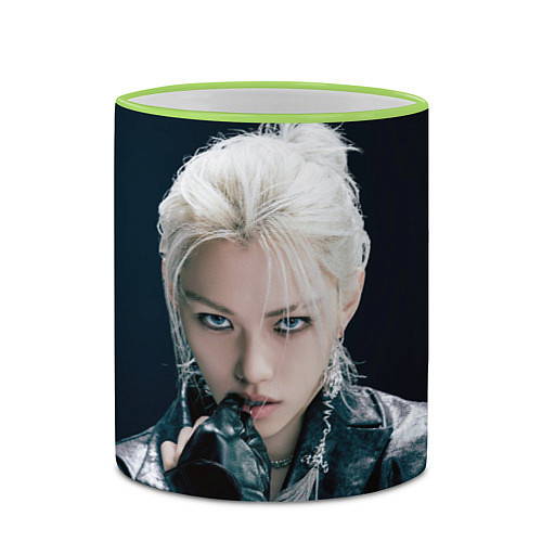 Кружка цветная Stray Kids Felix Giant concept / 3D-Светло-зеленый кант – фото 2