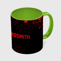 Кружка 3D Aerosmith - red gradient по-горизонтали, цвет: 3D-белый + светло-зеленый