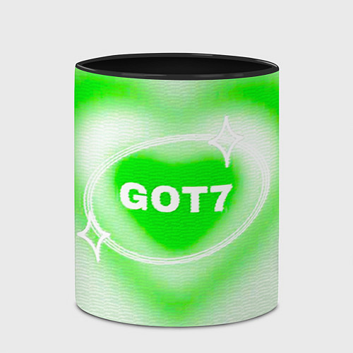 Кружка цветная Got7 сердце / 3D-Белый + черный – фото 2