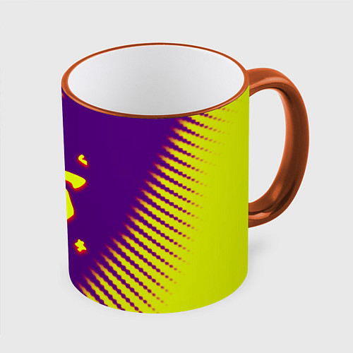 Кружка цветная Doom абстракция / 3D-Оранжевый кант – фото 1