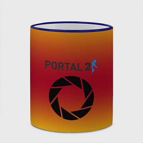 Кружка цветная Portal 2 gradient / 3D-Синий кант – фото 2