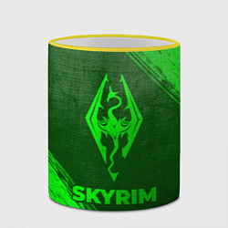 Кружка 3D Skyrim - green gradient, цвет: 3D-желтый кант — фото 2