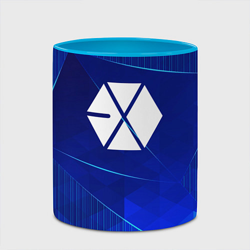 Кружка цветная Exo blue poly / 3D-Белый + небесно-голубой – фото 2
