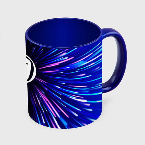 Кружка цветная Fiat neon energy / 3D-Белый + синий – фото 1