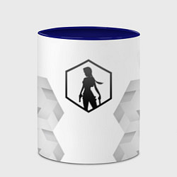 Кружка 3D Tomb Raider white poly, цвет: 3D-белый + синий — фото 2
