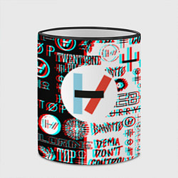 Кружка 3D Twenty one pilots glitch pattern, цвет: 3D-черный кант — фото 2