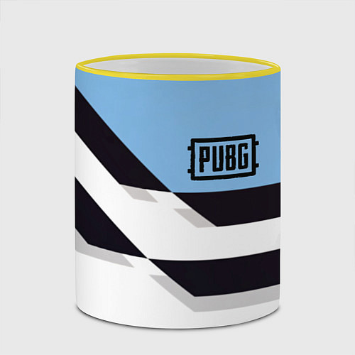 Кружка цветная PUBG geometry steel / 3D-Желтый кант – фото 2