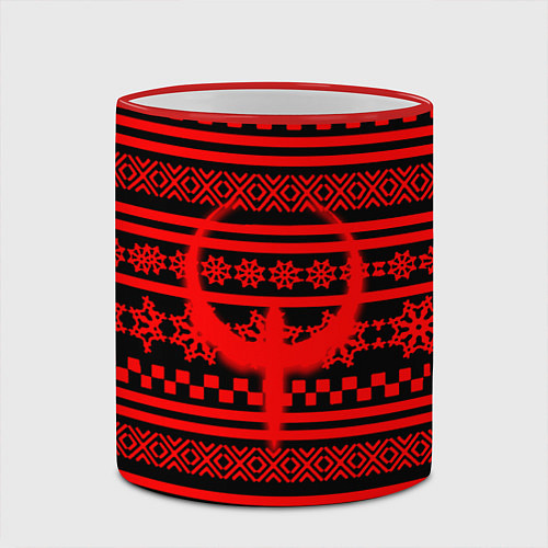 Кружка цветная Quake winter pattern / 3D-Красный кант – фото 2