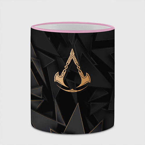 Кружка цветная Assassins Creed golden poly / 3D-Розовый кант – фото 2