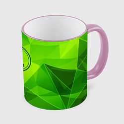 Кружка 3D Saab green poly, цвет: 3D-розовый кант