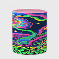 Кружка 3D Оптические волны психоделика, цвет: 3D-белый + розовый — фото 2
