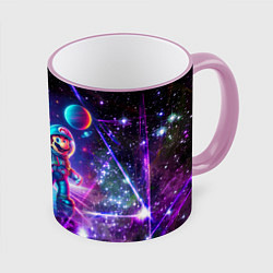 Кружка 3D Космонавты Марио и Луиджи покоряют космос - нейроа, цвет: 3D-розовый кант