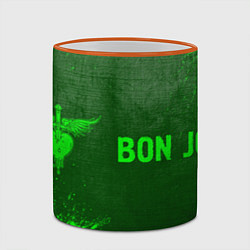 Кружка 3D Bon Jovi - green gradient по-горизонтали, цвет: 3D-оранжевый кант — фото 2