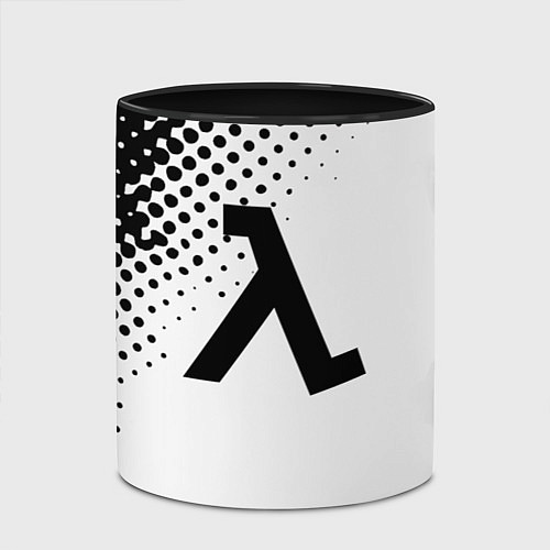 Кружка цветная Half-life pattern black / 3D-Белый + черный – фото 2