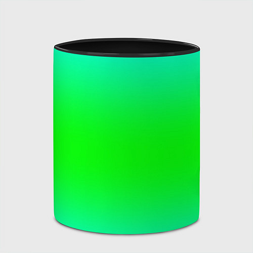 Кружка цветная Кислотный градиент текстура / 3D-Белый + черный – фото 2