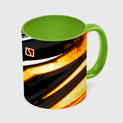 Кружка 3D Zeekr - orange light, цвет: 3D-белый + светло-зеленый