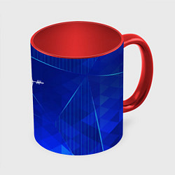 Кружка 3D Megadeth blue poly, цвет: 3D-белый + красный