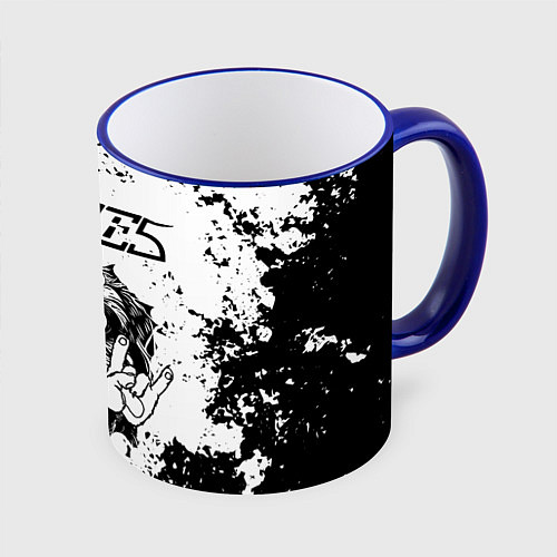 Кружка цветная Eagles - рок пес / 3D-Синий кант – фото 1