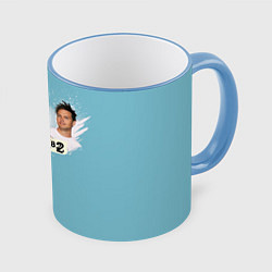 Кружка 3D Blink 182 rock band, цвет: 3D-небесно-голубой кант