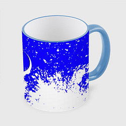 Кружка 3D Quake краски брызги, цвет: 3D-небесно-голубой кант