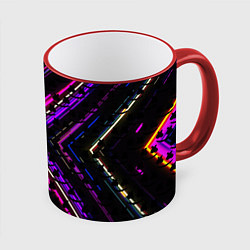 Кружка 3D Marshmello geometry neon, цвет: 3D-красный кант