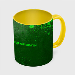 Кружка 3D Angels of Death - green gradient по-горизонтали, цвет: 3D-белый + желтый