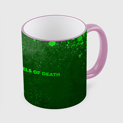 Кружка 3D Angels of Death - green gradient по-горизонтали, цвет: 3D-розовый кант