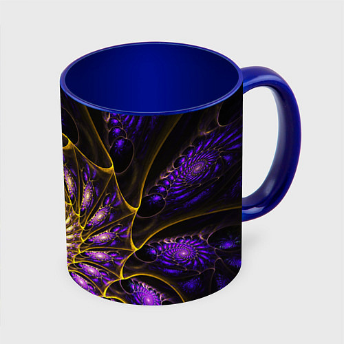 Кружка цветная Fractal illusion steel / 3D-Белый + синий – фото 1