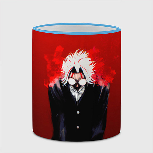 Кружка цветная Окарин из Dandadan / 3D-Небесно-голубой кант – фото 2