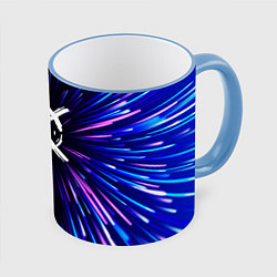 Кружка 3D CreepyPasta neon energy, цвет: 3D-небесно-голубой кант