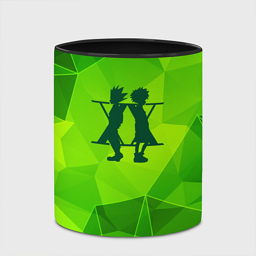 Кружка цветная Hunter x Hunter green poly / 3D-Белый + черный – фото 2