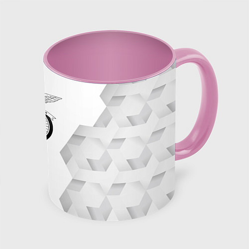 Кружка цветная Benfica white poly / 3D-Белый + розовый – фото 1