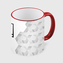 Кружка 3D Lindemann white poly, цвет: 3D-красный кант