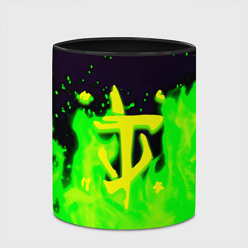 Кружка цветная Doom кислотный огонь лого / 3D-Белый + черный – фото 2