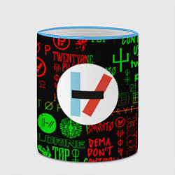 Кружка 3D Twenty one pilots music steel, цвет: 3D-небесно-голубой кант — фото 2