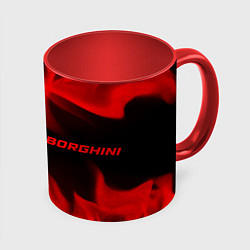 Кружка 3D Lamborghini - red gradient по-горизонтали, цвет: 3D-белый + красный