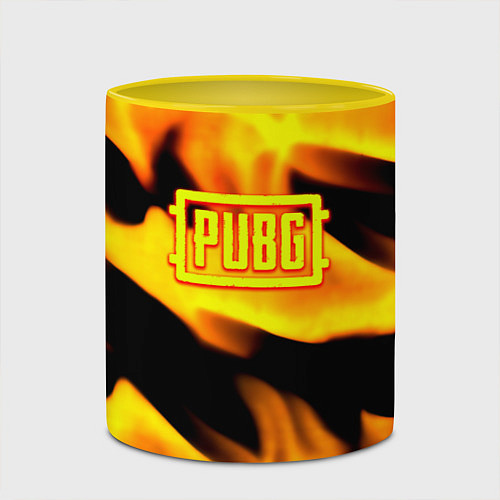 Кружка цветная PUBG fire steel / 3D-Белый + желтый – фото 2