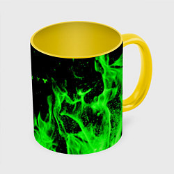 Кружка 3D Destiny кислотный огонь, цвет: 3D-белый + желтый
