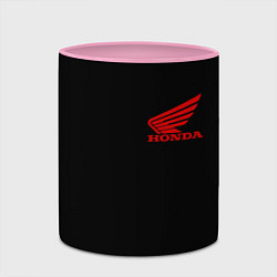 Кружка 3D Honda red logo auto steel, цвет: 3D-белый + розовый — фото 2