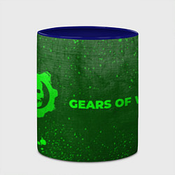 Кружка 3D Gears of War - green gradient по-горизонтали, цвет: 3D-белый + синий — фото 2