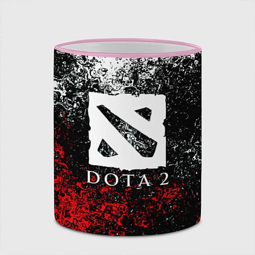 Кружка цветная Dota2 брызги красок / 3D-Розовый кант – фото 2