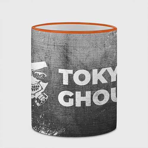 Кружка цветная Tokyo Ghoul - grey gradient по-горизонтали / 3D-Оранжевый кант – фото 2
