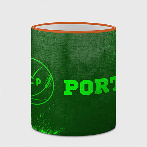 Кружка цветная Porto - green gradient по-горизонтали / 3D-Оранжевый кант – фото 2