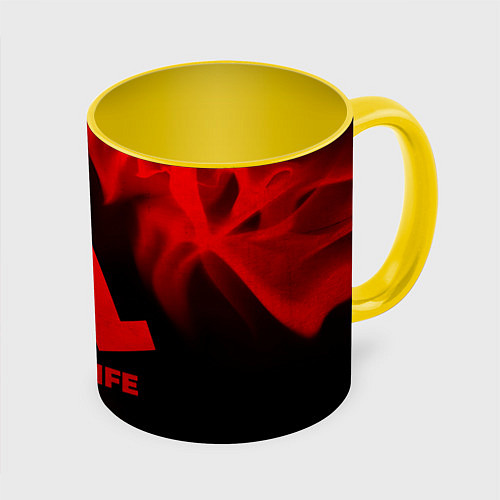 Кружка цветная Half-Life - red gradient / 3D-Белый + желтый – фото 1
